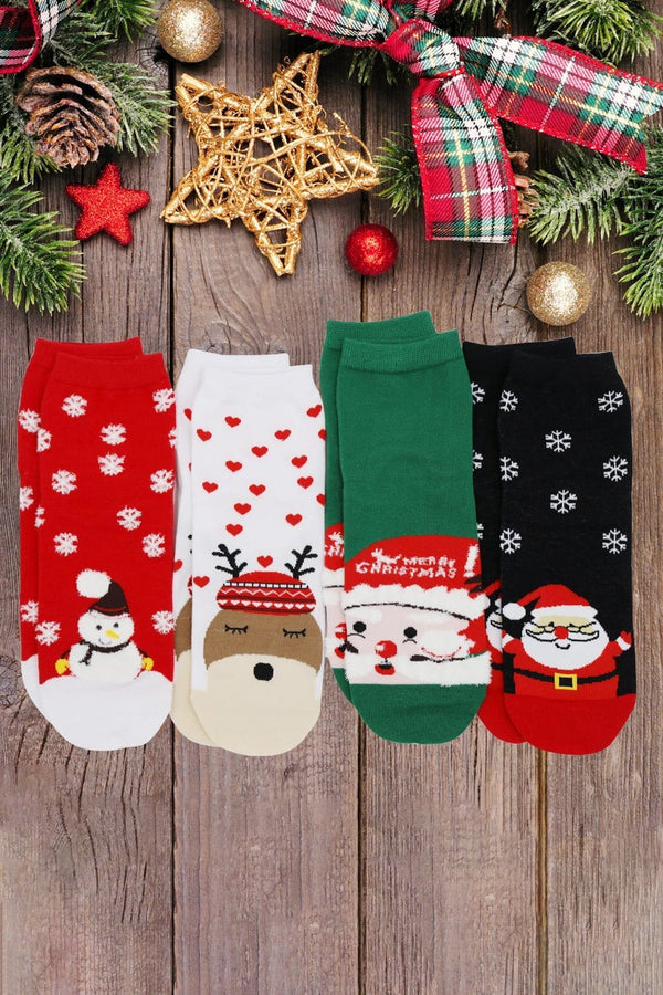 SS1007 Assorted Fuzzy Christmas Socks 12 Piece Pack - MiMi Wholesale