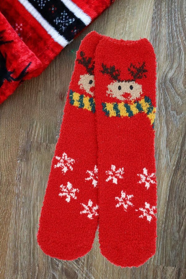SS1011 Assorted Fuzzy Christmas Socks 12 Piece Pack - MiMi Wholesale