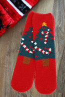 SS1011 Assorted Fuzzy Christmas Socks 12 Piece Pack - MiMi Wholesale