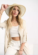 ST907 Leopard Print Ribbon Band Panama Hat - MiMi Wholesale