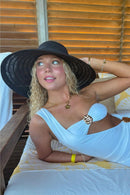 STC0011 Tie Band Straw Beach Hat - MiMi Wholesale