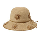 STC0020 Raffia Flower Bucket Hat - MiMi Wholesale