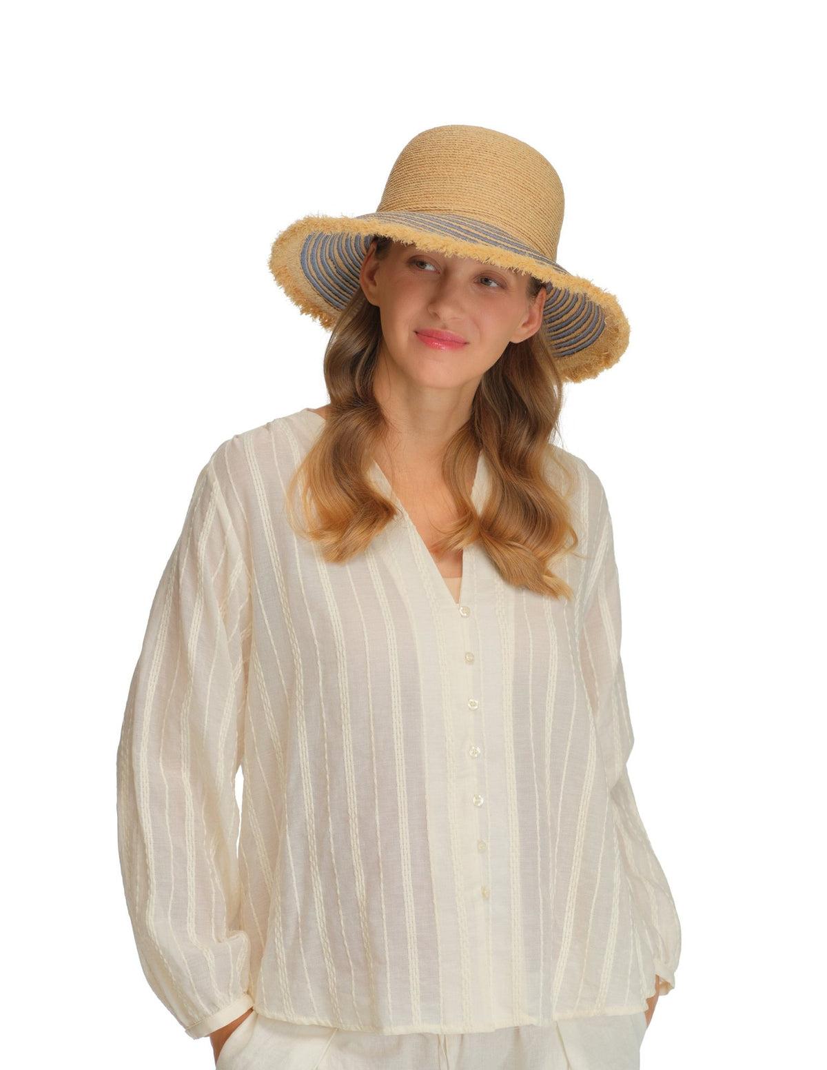 STC0021 Raffia Stripe Sun Hat - MiMi Wholesale