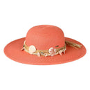 STH0024 August Shell Trim Wide Brim Sun Hat - MiMi Wholesale