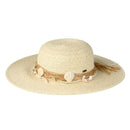 STH0024 August Shell Trim Wide Brim Sun Hat - MiMi Wholesale