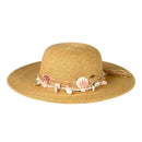 STH0024 August Shell Trim Wide Brim Sun Hat - MiMi Wholesale
