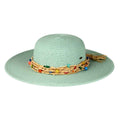 STH0025 Gloria Colorful Bead Trim Wide Brim Hat - MiMi Wholesale