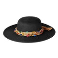 STH0025 Gloria Colorful Bead Trim Wide Brim Hat - MiMi Wholesale