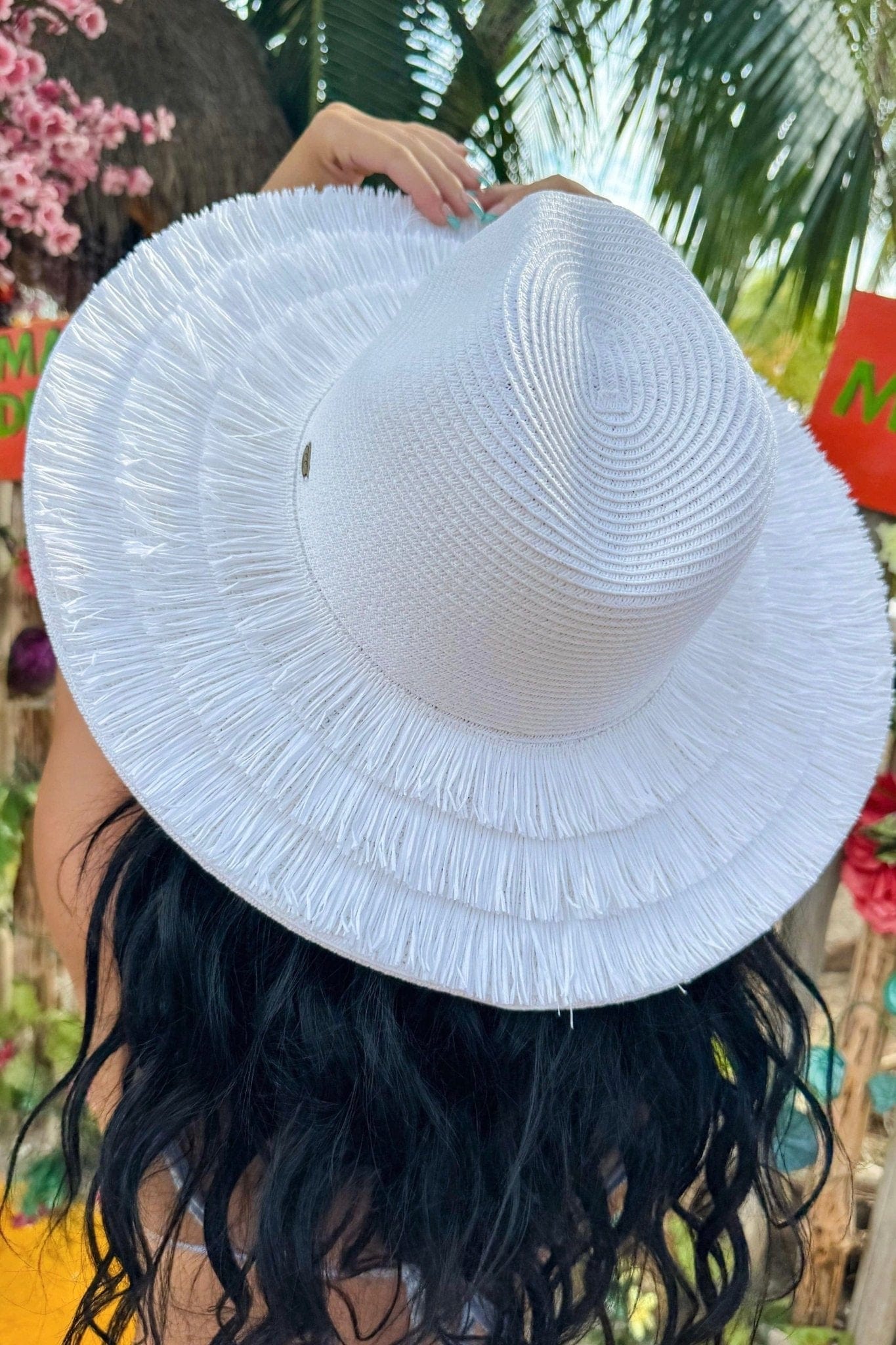 Fringe Cap STH0028 Chloe Layered Fringe Brim Hat