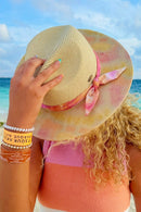 STH0029 Veda Tie Dye Brim Panama Hat - MiMi Wholesale