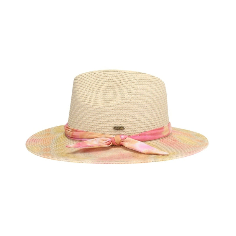 STH0029 Veda Tie Dye Brim Panama Hat - MiMi Wholesale