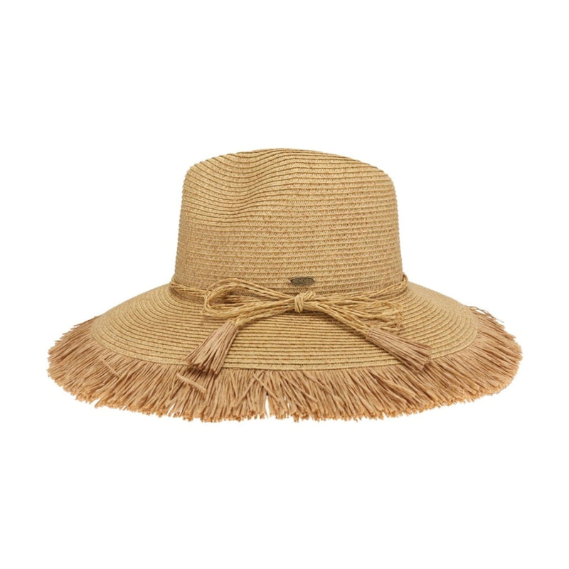 STH0030 Gloria Fringe Panama Hat - MiMi Wholesale