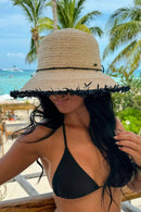 STH0032 Luisa Fringe Trim Cloche Hat - MiMi Wholesale