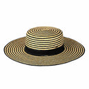 STH0033 Kara Striped Boater Hat - MiMi Wholesale