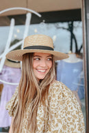 STH03 Grosgrain Ribbon Band Boater Hat - MiMi Wholesale