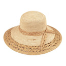 STLA001 Raffia Cut Out Detail Sun Hat - MiMi Wholesale