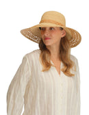 STLA001 Raffia Cut Out Detail Sun Hat - MiMi Wholesale