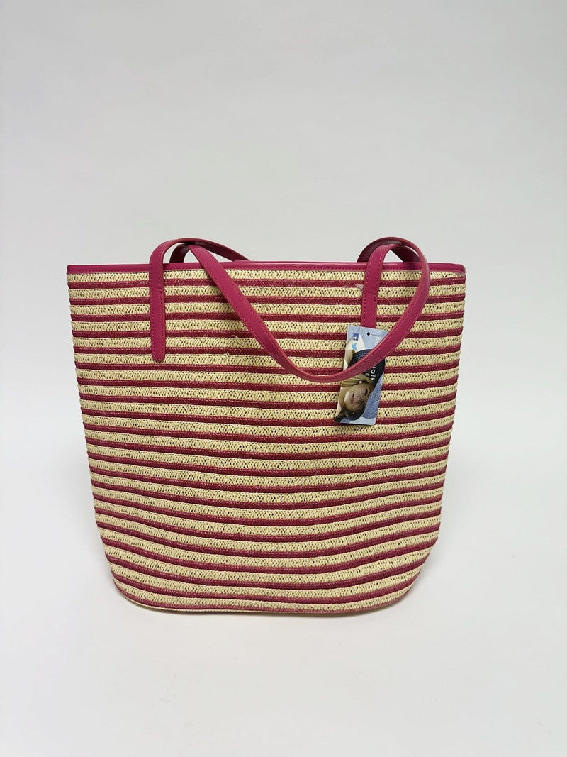 Striped Straw Beach Tote Bag - MiMi Wholesale