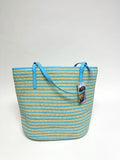 Striped Straw Beach Tote Bag - MiMi Wholesale