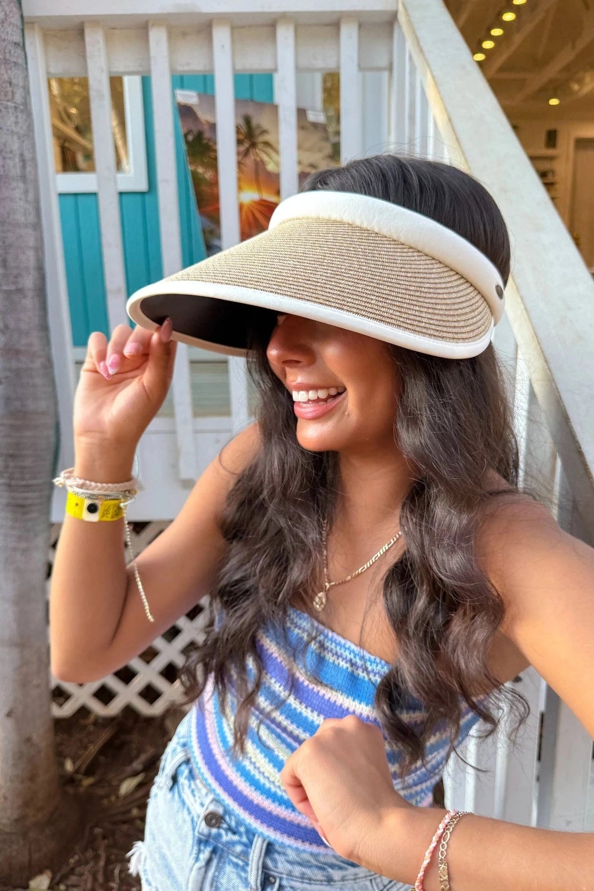 SVC0036 Straw Visor with Adjust band - MiMi Wholesale