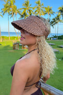 SVE0053 Textured Wheat Straw Visor - MiMi Wholesale