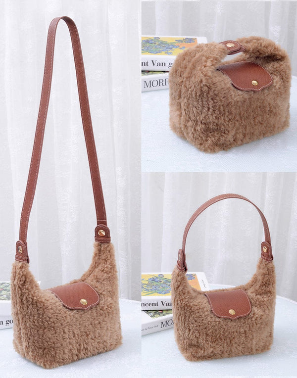 SW780 Shearling Convertible Clutch/Shoulder/Crossbody Bag - MiMi Wholesale