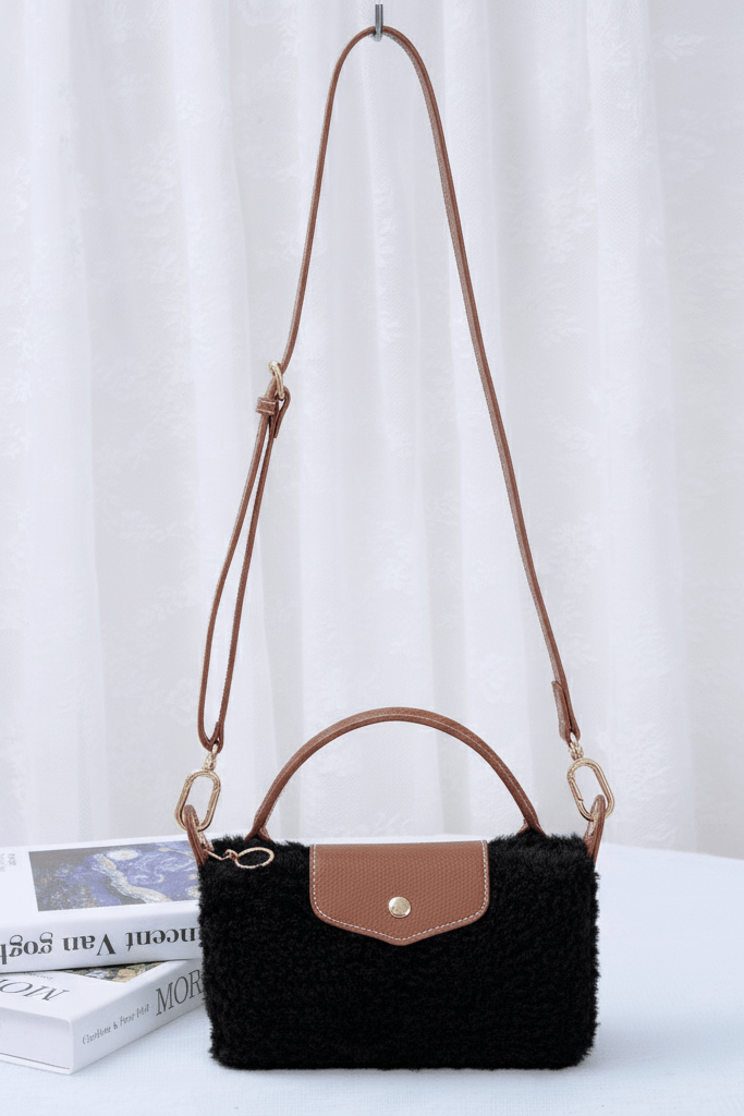 SW781 Shearling Mini Crossbody Bag - MiMi Wholesale