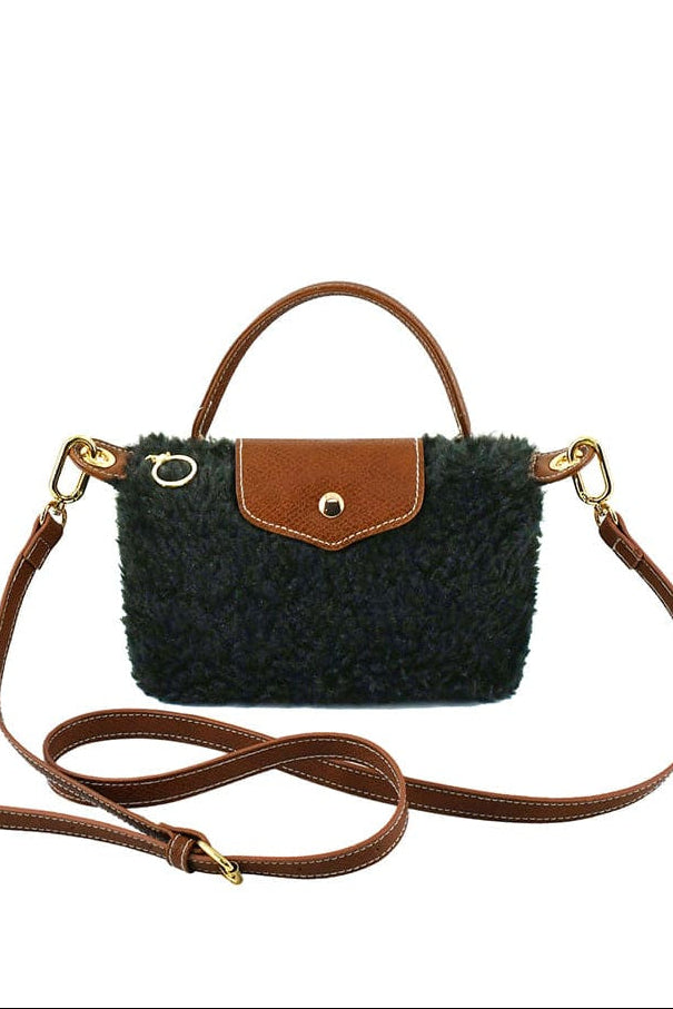 SW781 Shearling Mini Crossbody Bag - MiMi Wholesale