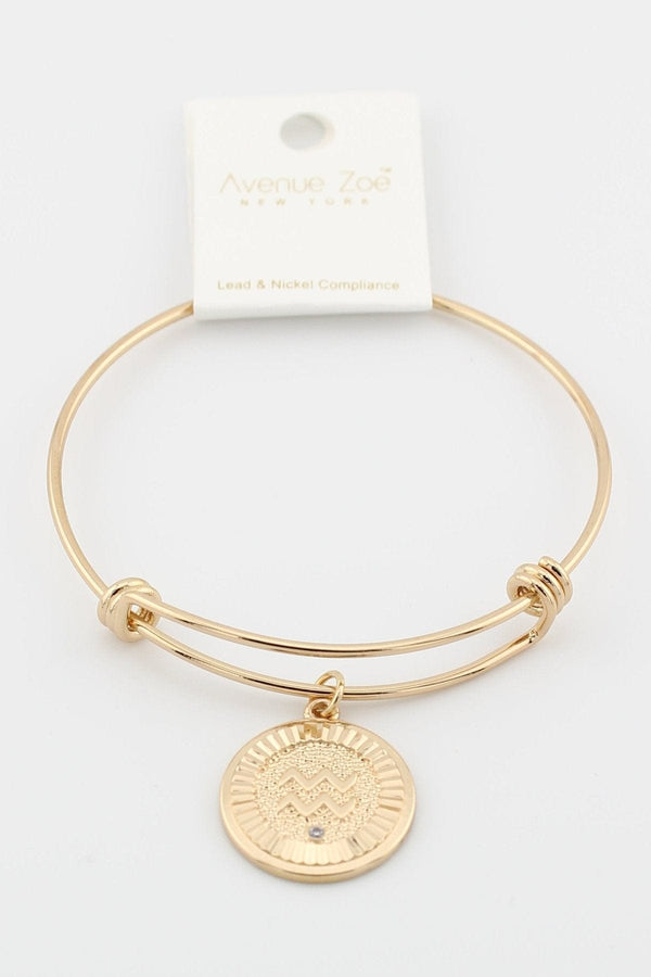 TB9153 Assorted 12 Piece Zodiac Sign Bangle Pack - MiMi Wholesale