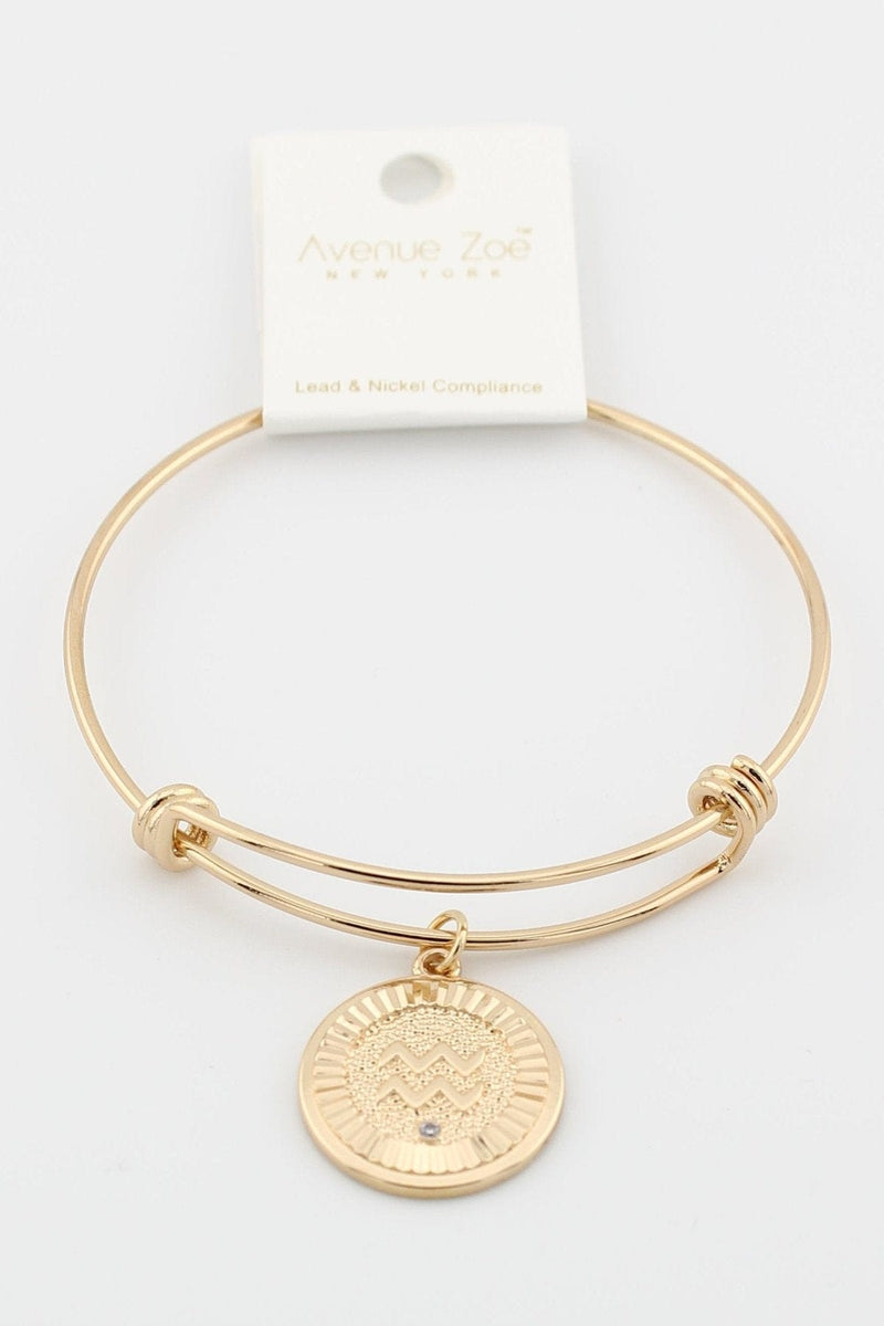 TB9153 Assorted 12 Piece Zodiac Sign Bangle Pack - MiMi Wholesale