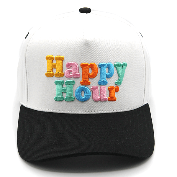 TCM0033 Happy Hour Embroidered Trucker Hat - MiMi Wholesale