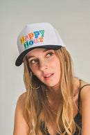 TCM0033 Happy Hour Embroidered Trucker Hat - MiMi Wholesale