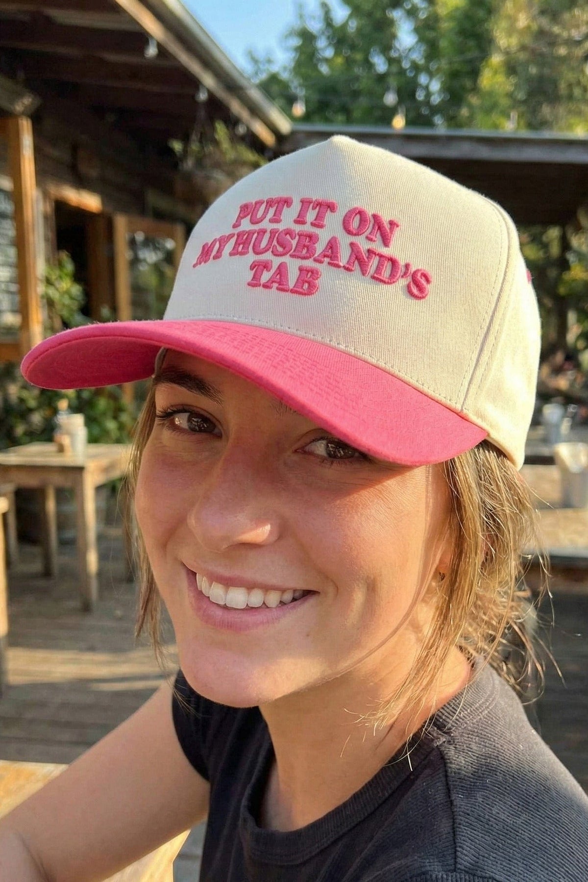TCM0050 Puff Embroidered Put It On My Husband's Tab Trucker Hat - MiMi Wholesale