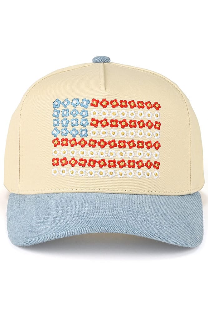 TCM0090 Daisy USA Flag Trucker Hat - MiMi Wholesale