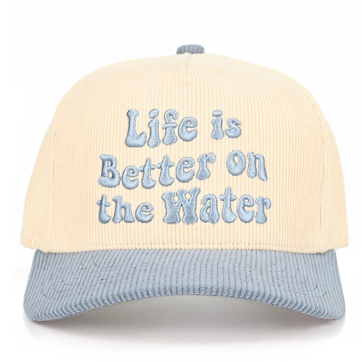 TCM0104 Life Is Better On The Water Corduroy Trucker Hat - MiMi Wholesale