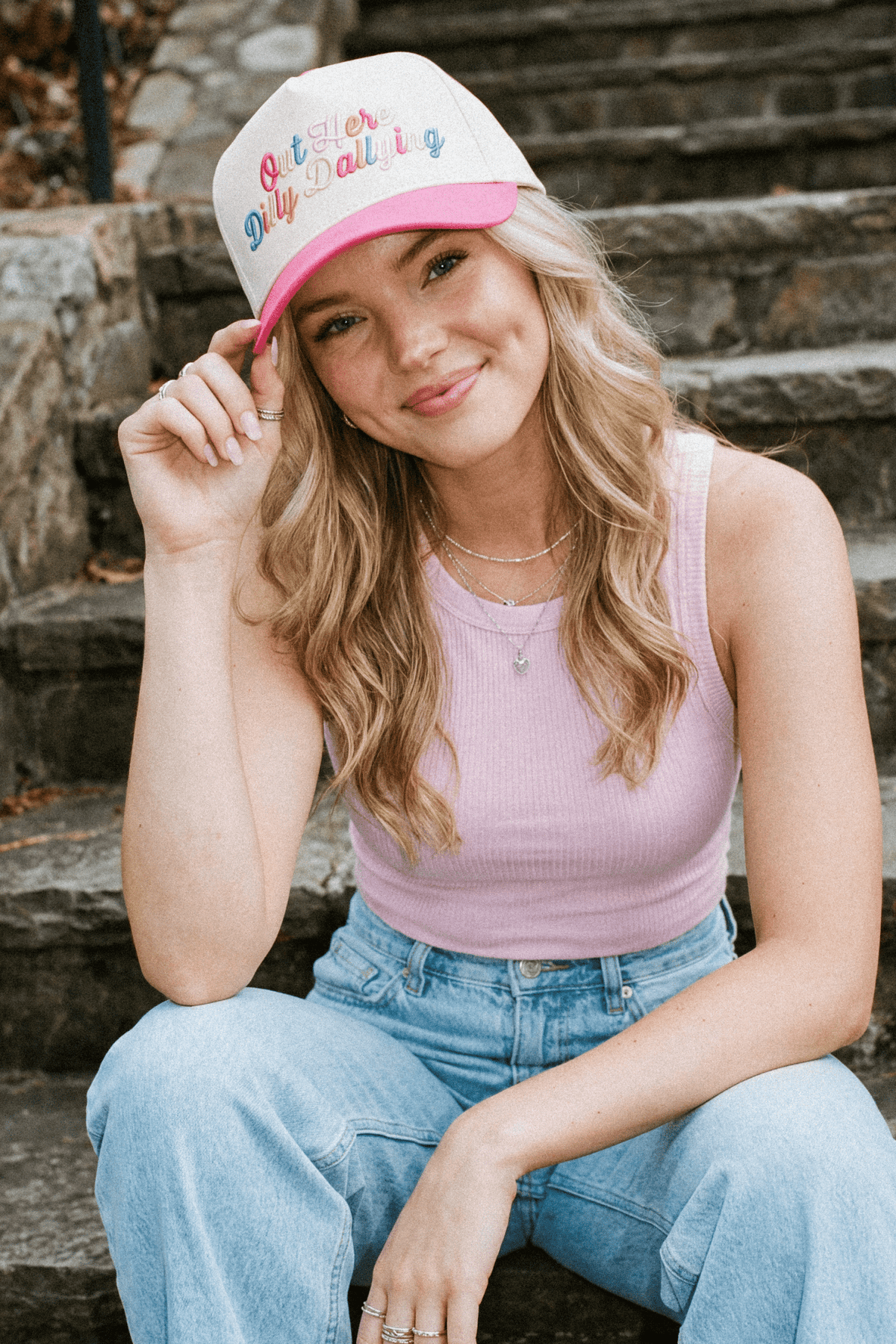 TCM0210 Out Here Dilly Dallying Trucker Hat - MiMi Wholesale