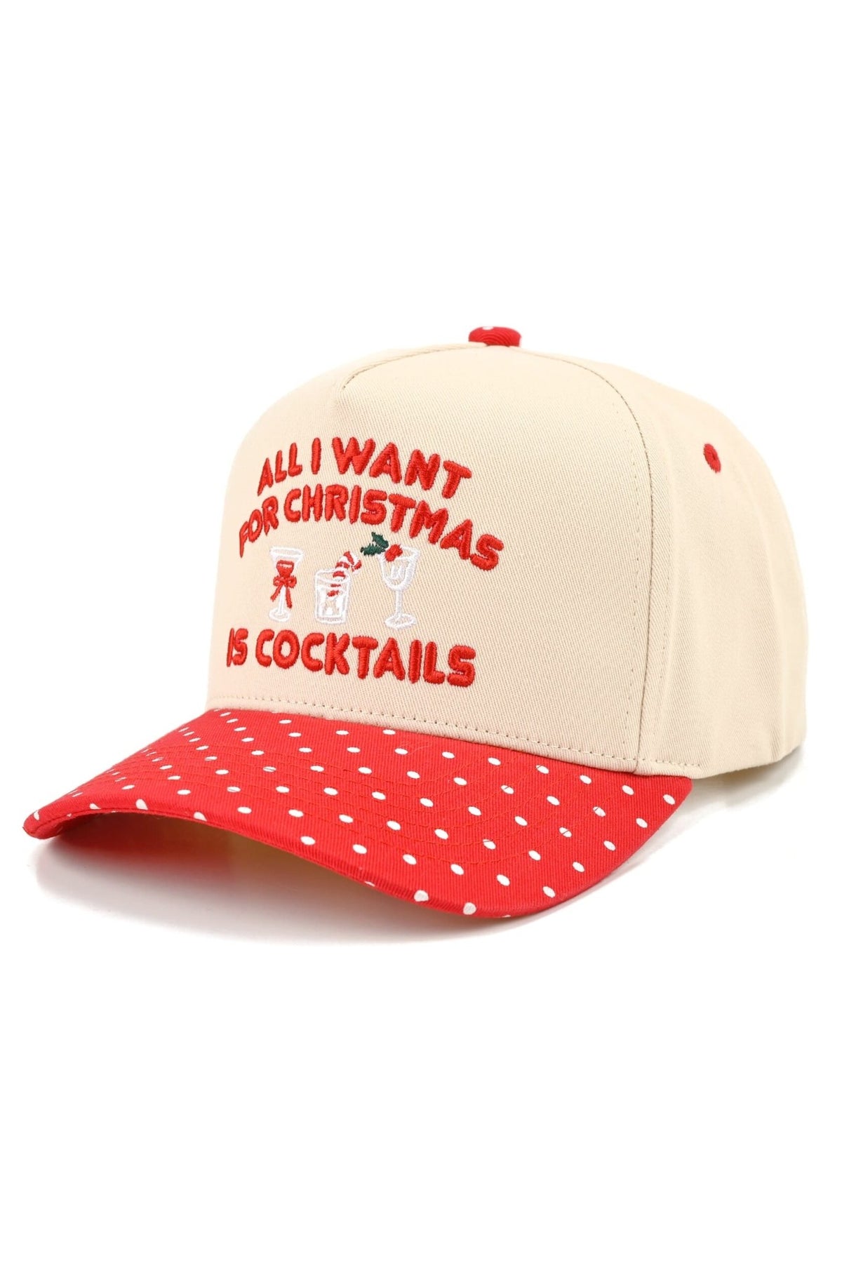 TCM0305 Jocelyn All I Want For Xmas Is Cocktails Trucker Hat - MiMi Wholesale