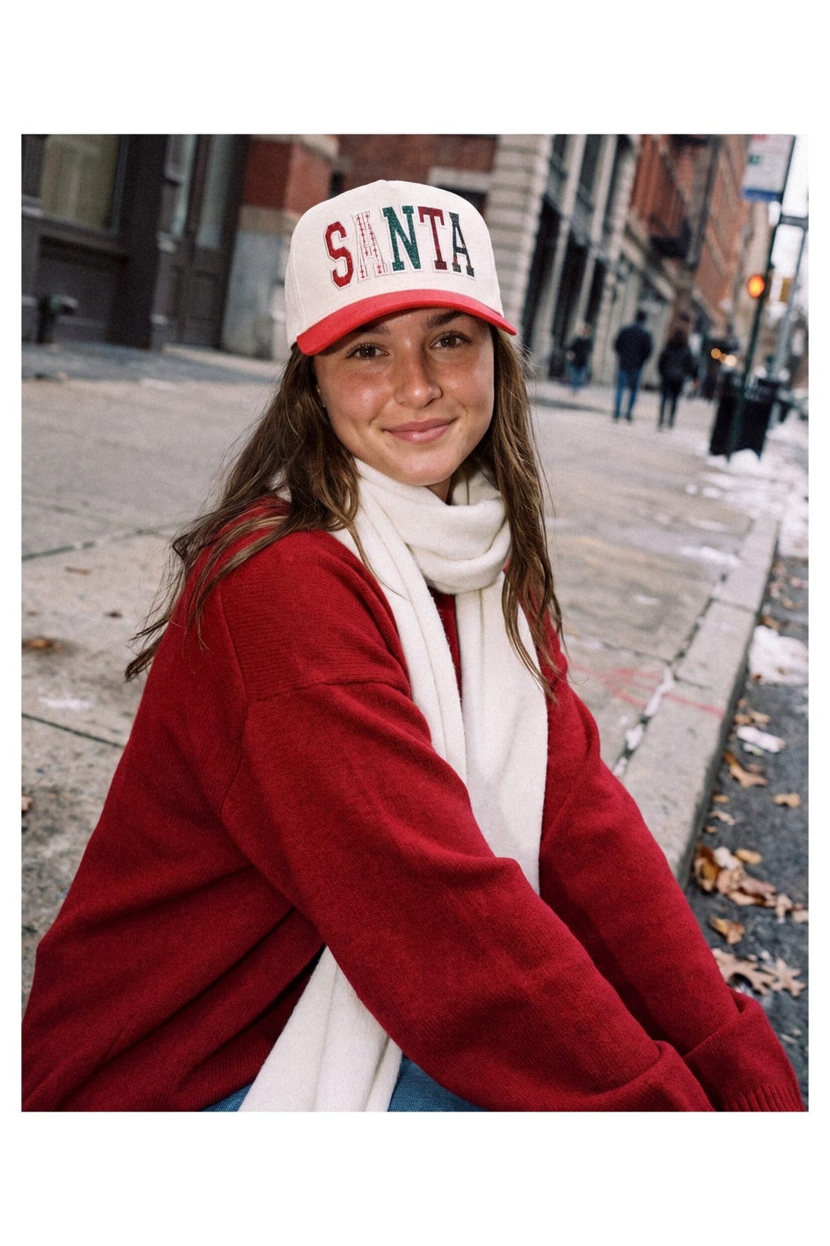 TCM0310 Natalie Santa Applique Trucker Hat - MiMi Wholesale