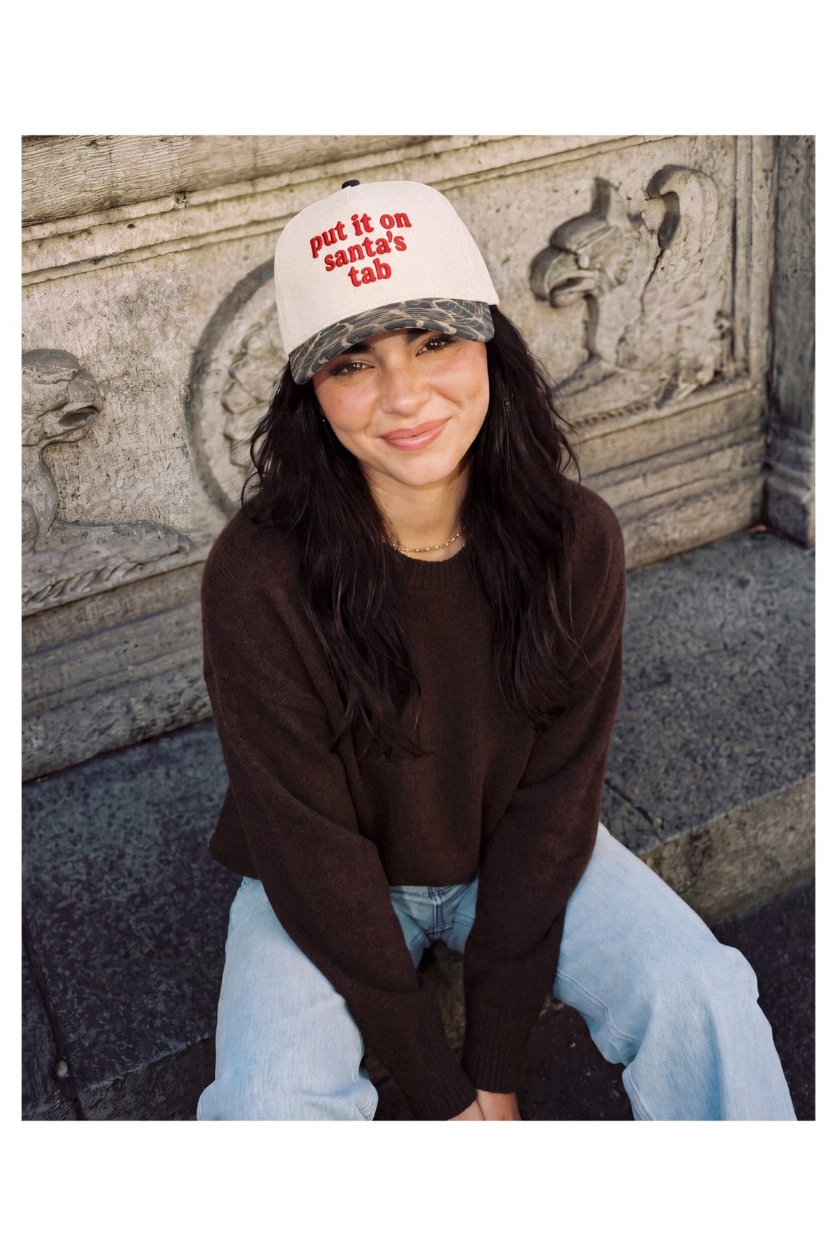 TCM0313 Merry Put It On Santas Tab Trucker Hat - MiMi Wholesale
