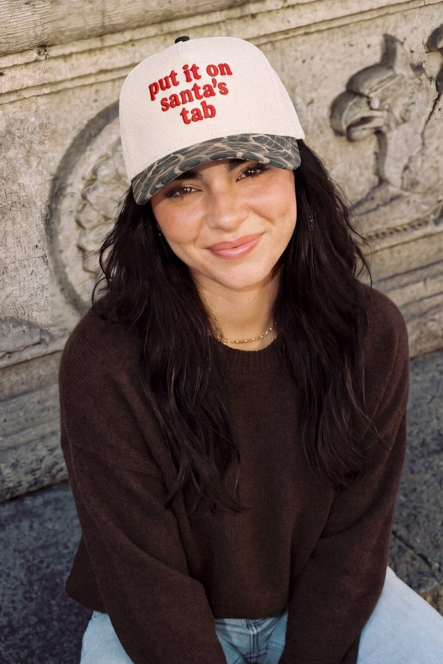 TCM0313 Merry Put It On Santas Tab Trucker Hat - MiMi Wholesale