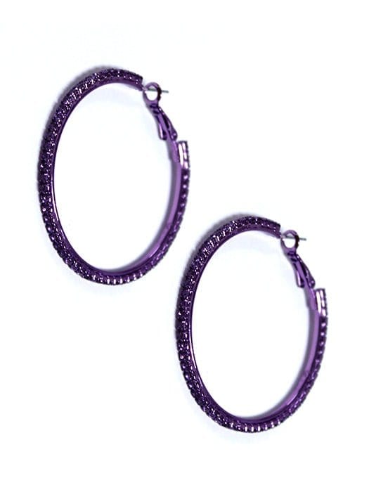 TE10022 Textured Hoop Earrings - MiMi Wholesale