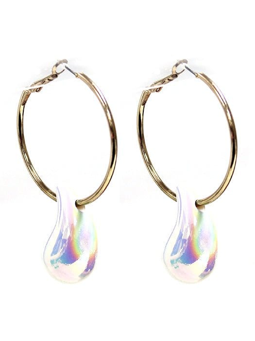 TE10491 Hoop Teardrop Dangle Earrings - MiMi Wholesale