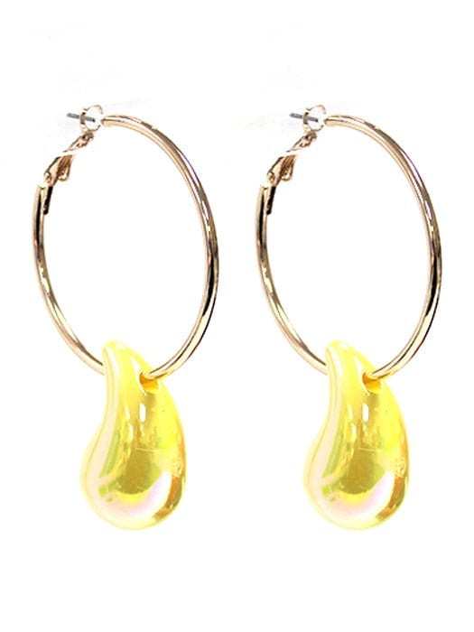 TE10491 Hoop Teardrop Dangle Earrings - MiMi Wholesale