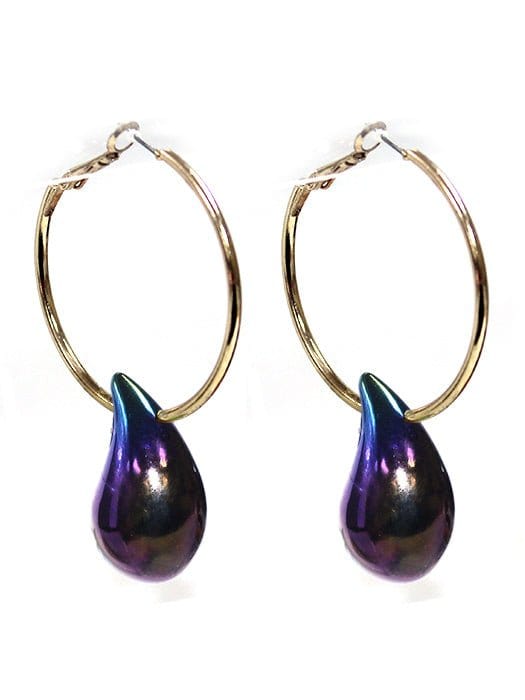 TE10491 Hoop Teardrop Dangle Earrings - MiMi Wholesale