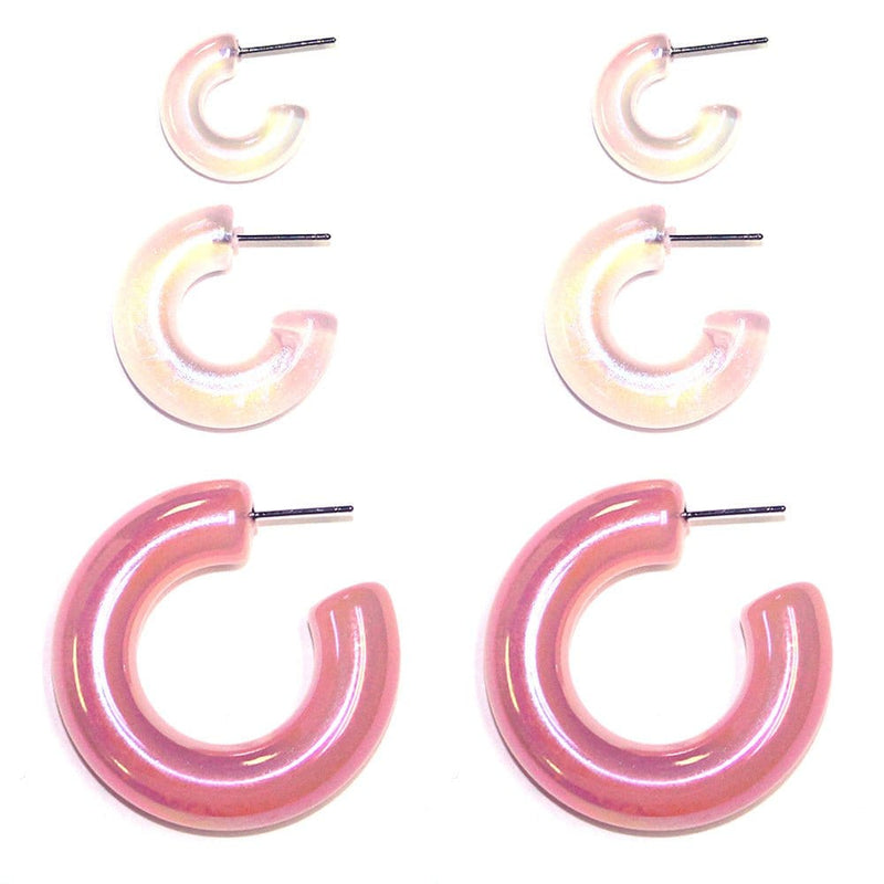 TE10537 Shiny C Shape Earrings Set - MiMi Wholesale