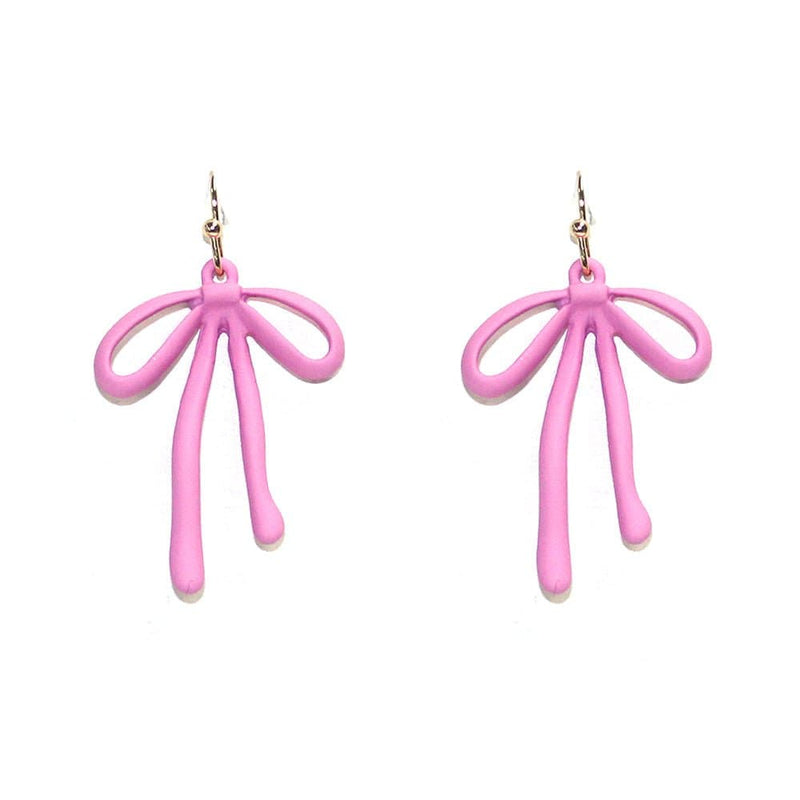 TE10597 Bow Drop Earrings - MiMi Wholesale