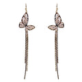 TE10636 Long Butterfly Dangle Earrings - MiMi Wholesale