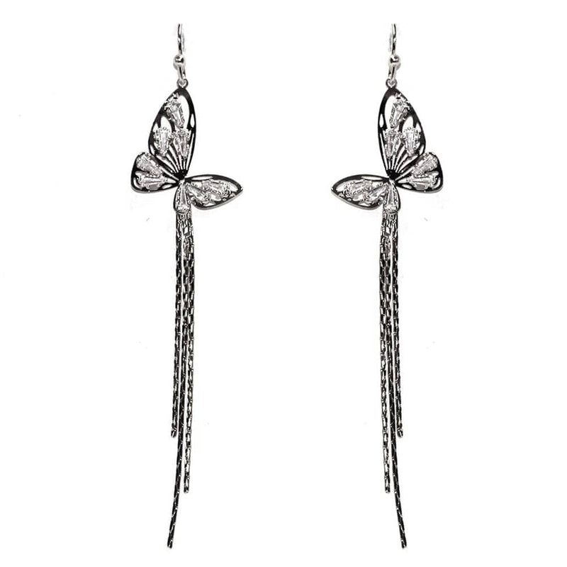 TE10636 Long Butterfly Dangle Earrings - MiMi Wholesale