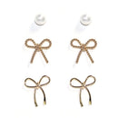 TE10645 Cindy Bow and Stud Earring Set - MiMi Wholesale