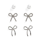 TE10645 Cindy Bow and Stud Earring Set - MiMi Wholesale